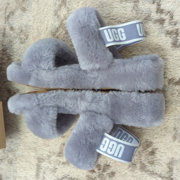 UGG OH YEAH fuzzy sandals- grey size 6 - Picture 7 of 9